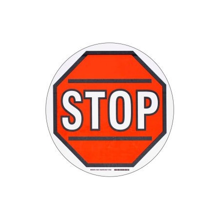 Brady Brady Floor Stop Sign, Red/White, Polyester, 17inDia 104511